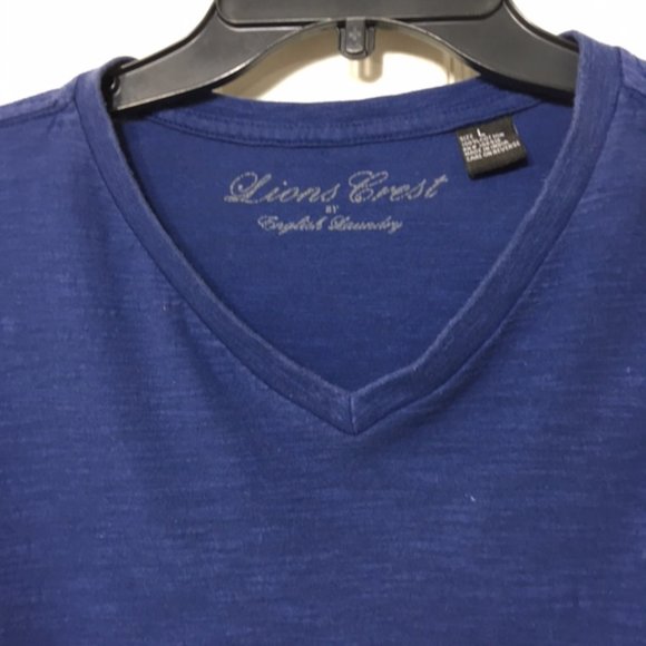 NWOT English Laundry, Men, V-neck Tee shirt, short sleeves, Navy blue, size L - Picture 4 of 8